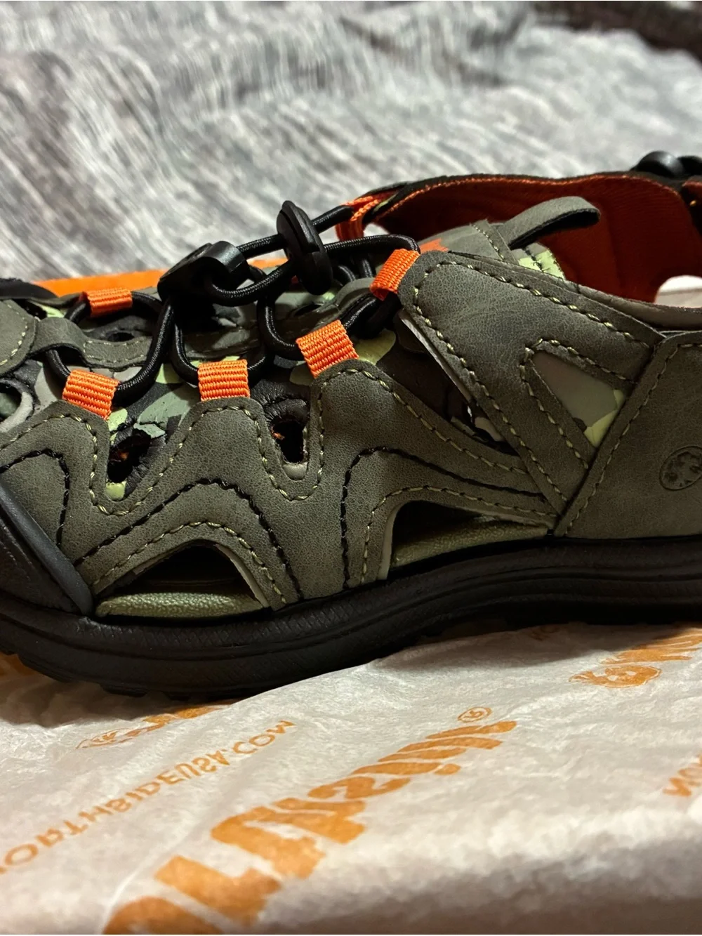Northside Kids Olive Green and Orange Outdoor Sandals